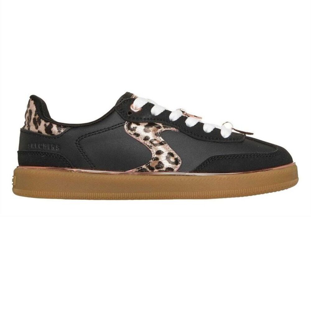 Skechers Childrens/Kids Hotshot Leopard Print Sneakers / Black